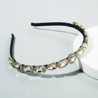 Korean New Fashion Simple Retro Hair Accessories Super Flash Glass Diamond Thin Edge Hair Band main image 2