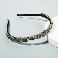 Korean New Fashion Simple Retro Hair Accessories Super Flash Glass Diamond Thin Edge Hair Band main image 3