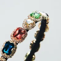 Korean New Fashion Simple Retro Hair Accessories Super Flash Glass Diamond Thin Edge Hair Band main image 4