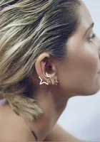 Korean Fashion Simple Cold Wind Hollow Five-pointed Star Shape Ear Hanging Ear Bone Ear Clip Nihaowholesale Whole main image 2