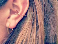 Korean Fashion Simple Cold Wind Hollow Five-pointed Star Shape Ear Hanging Ear Bone Ear Clip Nihaowholesale Whole main image 4