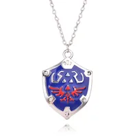 Fashion  Dripping Oil Wings Shield Pendant Necklace Unisex Zelda Logo Pendant Necklace Nihaowholesale Wholesale main image 1