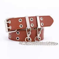Korean Simple New Punk Style Double Exhaust Eye Belt  Jeans Fashion Chain Belt Nihaowholesale Wholesale sku image 1