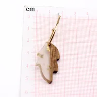 Fashion Jewelry Simple Wood Earrings Leaves Wood Resin Earrings Ear Hook Foreign Trade Gold Foil Frosty Earrings main image 4