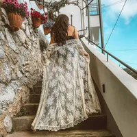 Fashion  New Wave Lace Lace Loose Sunscreen Beach Cardigan Long Skirt Holiday Wear Swimsuit Outside Smock Nihaowholesale Wholesale main image 2