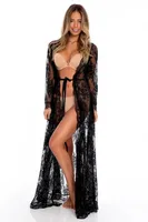 Fashion  New Wave Lace Lace Loose Sunscreen Beach Cardigan Long Skirt Holiday Wear Swimsuit Outside Smock Nihaowholesale Wholesale sku image 2