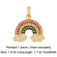 Necklace Thick Chain Necklace Rainbow Pendant Necklace Colorful Zircon Hiphop Necklace Wholesale main image 3
