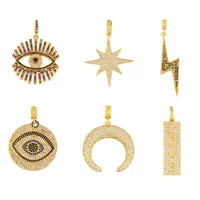 Necklace Thick Chain Necklace Rainbow Pendant Necklace Colorful Zircon Hiphop Necklace Wholesale main image 4