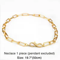 Necklace Thick Chain Necklace Rainbow Pendant Necklace Colorful Zircon Hiphop Necklace Wholesale sku image 1