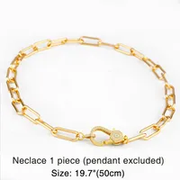 Necklace Thick Chain Necklace Rainbow Pendant Necklace Colorful Zircon Hiphop Necklace Wholesale sku image 9