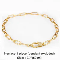 Necklace Thick Chain Necklace Rainbow Pendant Necklace Colorful Zircon Hiphop Necklace Wholesale sku image 10