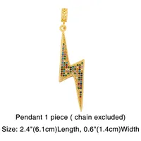 Necklace Thick Chain Necklace Rainbow Pendant Necklace Colorful Zircon Hiphop Necklace Wholesale sku image 3