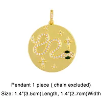 Necklace Thick Chain Necklace Rainbow Pendant Necklace Colorful Zircon Hiphop Necklace Wholesale sku image 2