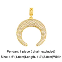 Necklace Thick Chain Necklace Rainbow Pendant Necklace Colorful Zircon Hiphop Necklace Wholesale sku image 6