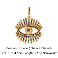 Necklace Thick Chain Necklace Rainbow Pendant Necklace Colorful Zircon Hiphop Necklace Wholesale sku image 7