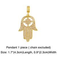 Necklace Thick Chain Necklace Rainbow Pendant Necklace Colorful Zircon Hiphop Necklace Wholesale sku image 5