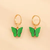 Jewelry Fashion Pop Color Acrylic Butterfly Earrings Butterfly Earrings Women sku image 2