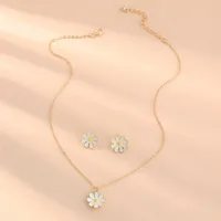 Fashion Jewelry Cute And Sweet Dripping Flower Necklace Wild Small Daisy Earring Set Wholesale Nihaowholesale main image 4