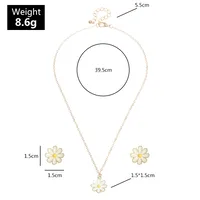 Fashion Jewelry Cute And Sweet Dripping Flower Necklace Wild Small Daisy Earring Set Wholesale Nihaowholesale main image 5