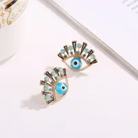 New Style Earrings Fashion Blue Eyes Earrings Inlaid Rhinestone Eyes Temperament Earrings Wholesale Nihaowholesale main image 4