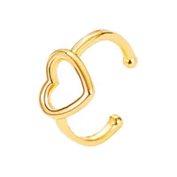 New Fashion Simple  Temperament Hollow Love Ear Clips Without Pierced Earrings Sweet Heart-shaped Ear Bone Clip Earrings Nihaowholesale Wholesale main image 1
