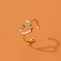 New Fashion Simple  Temperament Hollow Love Ear Clips Without Pierced Earrings Sweet Heart-shaped Ear Bone Clip Earrings Nihaowholesale Wholesale main image 4