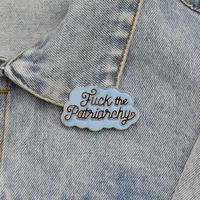New Style Brooch Creative Badge Sovereign Cloud Lettering Enamel Badge Fuck The Patiianchy Wholesale Nihaowholesale main image 2