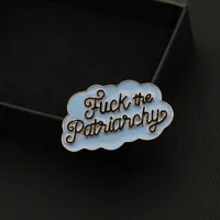New Style Brooch Creative Badge Sovereign Cloud Lettering Enamel Badge Fuck The Patiianchy Wholesale Nihaowholesale main image 4