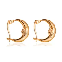 New Earrings Personality Moon Earrings Ear Buckle Fashion Gold Abstract Short Paragraph Face Earrings Wholesale Nihaowholesale main image 1