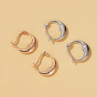 New Earrings Personality Moon Earrings Ear Buckle Fashion Gold Abstract Short Paragraph Face Earrings Wholesale Nihaowholesale main image 2