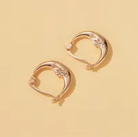 New Earrings Personality Moon Earrings Ear Buckle Fashion Gold Abstract Short Paragraph Face Earrings Wholesale Nihaowholesale main image 4