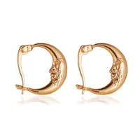 New Earrings Personality Moon Earrings Ear Buckle Fashion Gold Abstract Short Paragraph Face Earrings Wholesale Nihaowholesale sku image 1