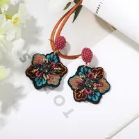 Retro Flower Cloth No Inlaid Earrings main image 3