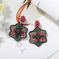 Retro Flower Cloth No Inlaid Earrings main image 4