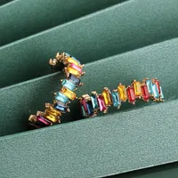 Fashion Exaggerated Acrylic Diamond Geometric C-shaped Full Diamond Earrings Women Retro Generous Temperament Earring Wholesale Nihaowholesale main image 4