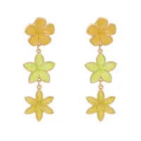 Fashion Retro Lilac Oil Drop Flower Earrings Three Earrings Personalized Earrings Wholesale Nihaowholesale sku image 2