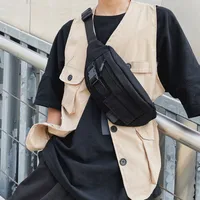 Fashion Chest Bag Men's Japanese Super Fire Port Style Retro Canvas Crossbody Bag Student Casual Shoulder Bag  Wholesale Nihaowholesale main image 1