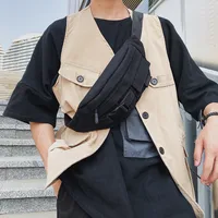 Fashion Chest Bag Men's Japanese Super Fire Port Style Retro Canvas Crossbody Bag Student Casual Shoulder Bag  Wholesale Nihaowholesale main image 5