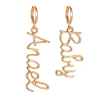 Simple Asymmetric Letter Earrings Popular Long Earrings For Women Nihaowholesale Wholesale main image 5
