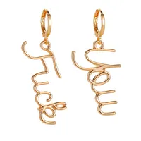 Simple Asymmetric Letter Earrings Popular Long Earrings For Women Nihaowholesale Wholesale sku image 2