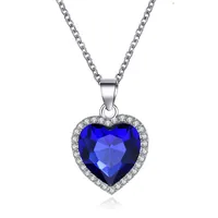 New Classic Titanic Crystal Gem Love Necklace Wholesale Nihaowholesale main image 1
