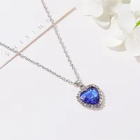 New Classic Titanic Crystal Gem Love Necklace Wholesale Nihaowholesale main image 3