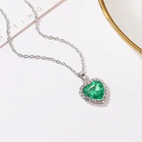 New Classic Titanic Crystal Gem Love Necklace Wholesale Nihaowholesale main image 4