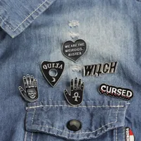 New Fashion Punk Witch Palm Cursedwitchouija Divination Love Letter Brooch Nihaowholesale Wholesale main image 1