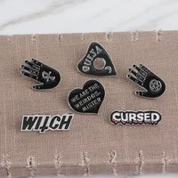 New Fashion Punk Witch Palm Cursedwitchouija Divination Love Letter Brooch Nihaowholesale Wholesale main image 2