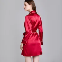 New Pajamas Summer Sexy Silk Thin Section Suspender Dress Nightdress Ladies Nightgown Morning Robe Bathrobe Home Service Wholesale Nihaowholesale main image 4