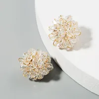 Lady Flower Artificial Gemstones Earrings main image 3