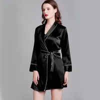 New Pajamas Summer Sexy Silk Thin Section Suspender Dress Nightdress Ladies Nightgown Morning Robe Bathrobe Home Service Wholesale Nihaowholesale sku image 3