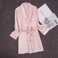 New Pajamas Summer Sexy Silk Thin Section Suspender Dress Nightdress Ladies Nightgown Morning Robe Bathrobe Home Service Wholesale Nihaowholesale sku image 4