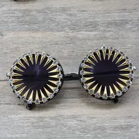 New Sunglasses Tide Retro Round Harajuku Style  Rhinestone Round Sunglasses Frog Glasses Wholesale Nihaowholesale main image 3